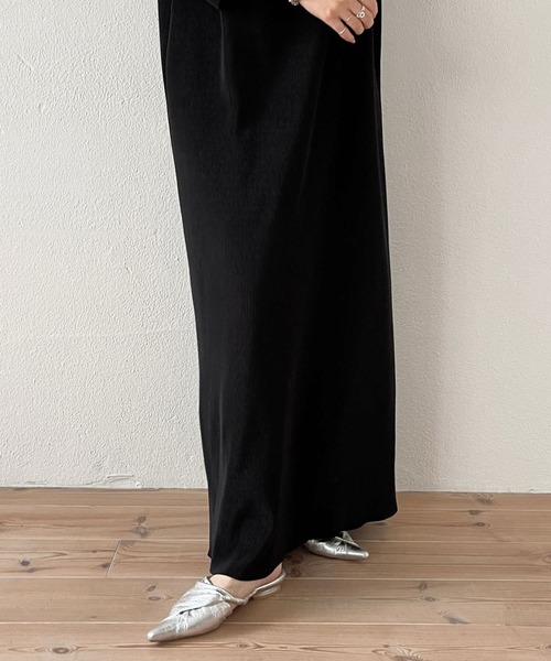 「wee9s」 長袖ワンピース LONG ブラック レディース_画像8