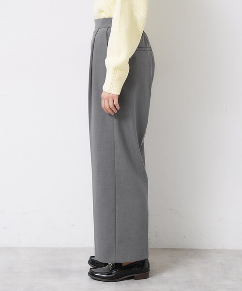 Dessin（デッサン） パンツ 「洗える」裏起毛セミワイドツイルパンツ