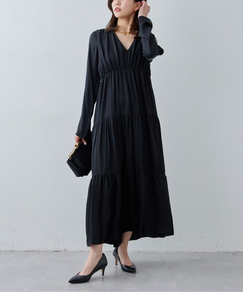 「Drawing Numbers」 長袖ワンピース 38 ブラック レディース_画像8