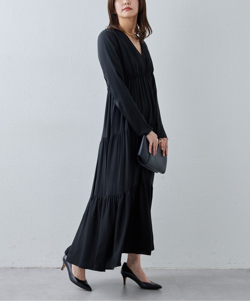 「Drawing Numbers」 長袖ワンピース 38 ブラック レディース_画像9