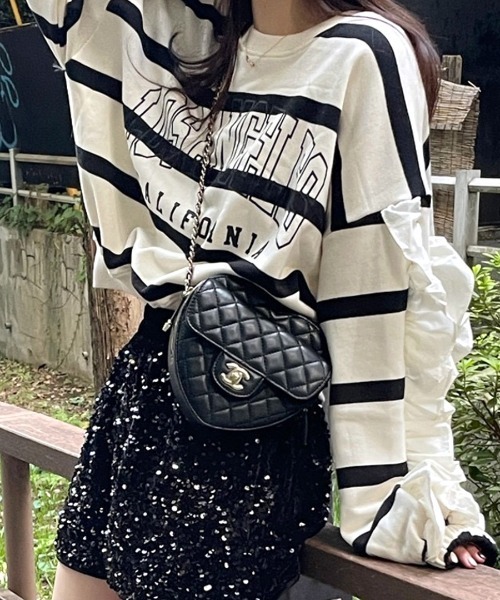 「Riff」 スウェットカットソー FREE オートミール レディース_画像4