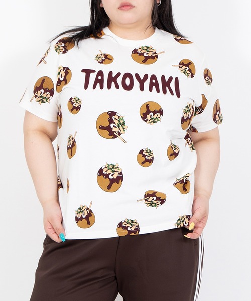 新品 Tシャツ punyus たこやき 総柄 たこ焼き プニュズ 半袖 PUNYUS（プニュズ） tシャツ たこ焼き総柄Tシャツ レディース メンズ