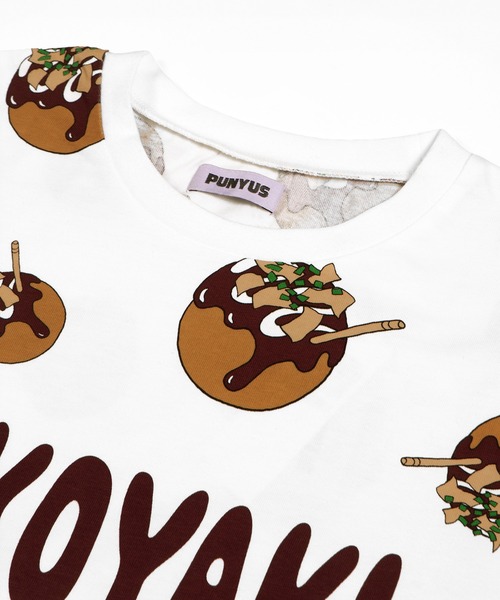 PUNYUS（プニュズ） tシャツ たこ焼き総柄Tシャツ レディース メンズ