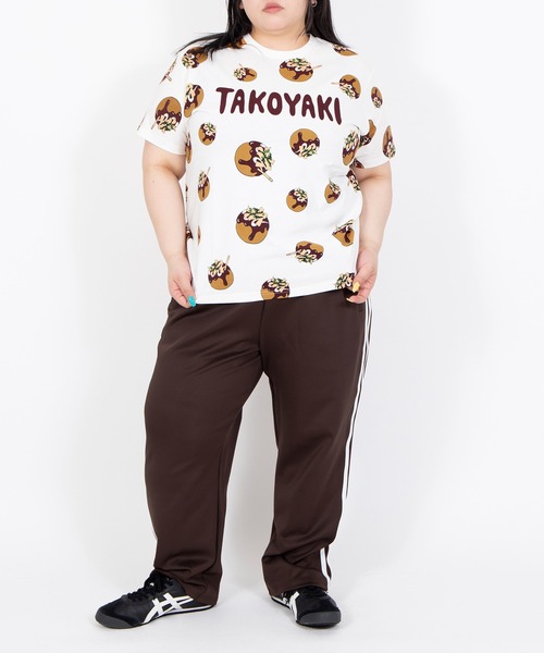 TAKOYAKI Tシャツ punyus たこやき 3 総柄 たこ焼き プニュズ PUNYUS - 新品 TAKOYAKI Tシャツ 渡辺直美 punyus たこやき 3 総柄の