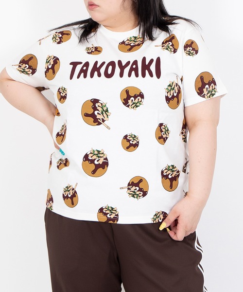 新品 Tシャツ punyus たこやき 総柄 たこ焼き プニュズ 半袖 コラボ PUNYUS（プニュズ） tシャツ たこ焼き総柄Tシャツ レディース メンズ
