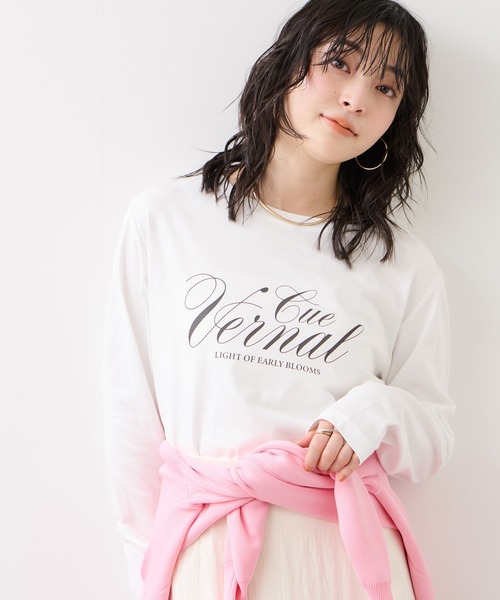 VIS（ビス） tシャツ ロゴ＆フォトアソートプリントロンT レディース