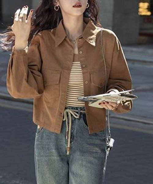 ブラウス シャツ ショート丈長袖シャツ レディース : ZOZOTOWN Yahoo