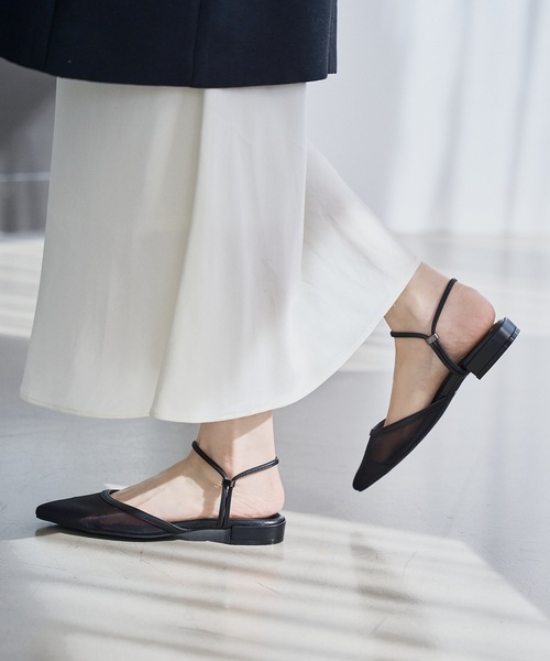 「LE TALON」 フラットサンダル MEDIUM ブラック×ブラック レディース_画像6
