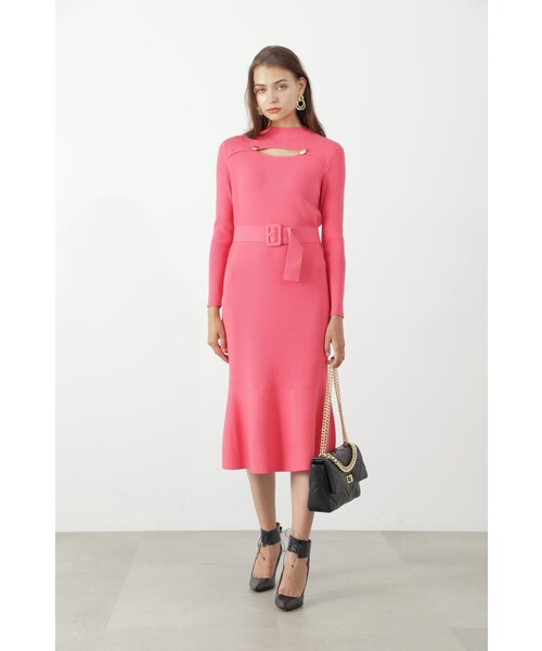 「PINKY\u0026DIANNE」 ニットワンピース 38 ピンク レディースの画像