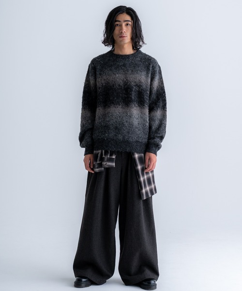 「SINSS」 長袖ニット MEDIUM ブラウン メンズ_画像2