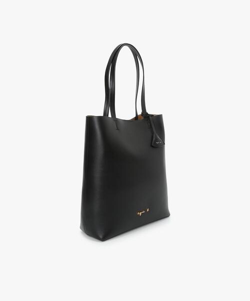 アニエスベー　ブラックレザー　ラージトートバッグ agnes b.（アニエスベー） トートバッグ レザー ラージ トートバッグ