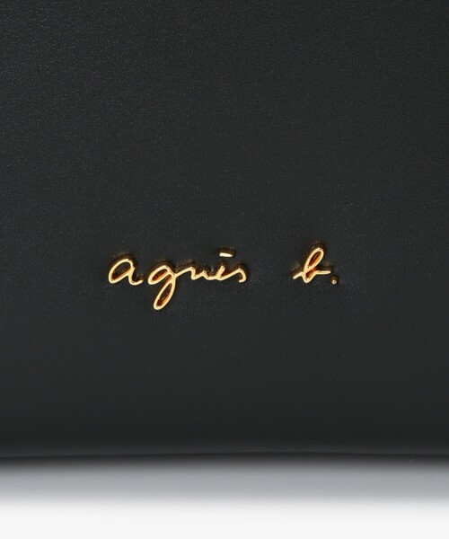 【agnes b.】オールレザー　ロゴ型押し　肩掛け　ショルダー　トートバッグ agnes b.（アニエスベー） トートバッグ レザー ラージ トートバッグ