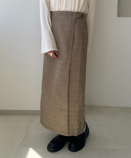 「apres jour clair」 スカート X-LARGE ブラウン系その他 レディース_画像3