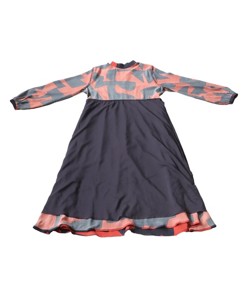 「antiqua」 「pattern torso」長袖ワンピース P ブルー系その他 レディース_画像4