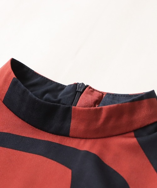 「antiqua」 「pattern torso」長袖ワンピース P ブルー系その他 レディース_画像5