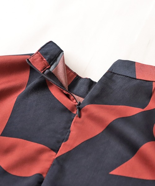 「antiqua」 「pattern torso」長袖ワンピース P ブルー系その他 レディース_画像6