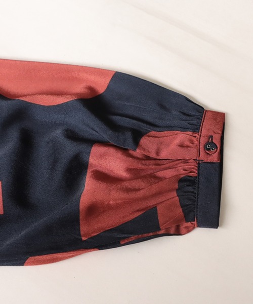 「antiqua」 「pattern torso」長袖ワンピース P ブルー系その他 レディース_画像7