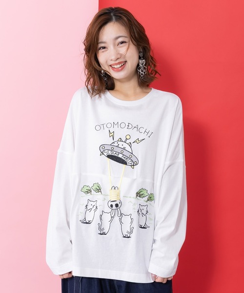 shalom club長袖グラデーションTシャツ 星とキャラクター ScoLar Parity（スカラーパリティ） tシャツ 361112：ネコ星へのご招待