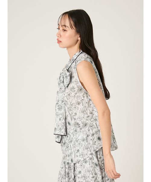 ！破格！【FRAY I.D】切替アシメヘムブラウス+ボウタイニット FRAY I.D（フレイ・アイディー） ブラウス シャツ 「LIBERTY×FRAY I.D
