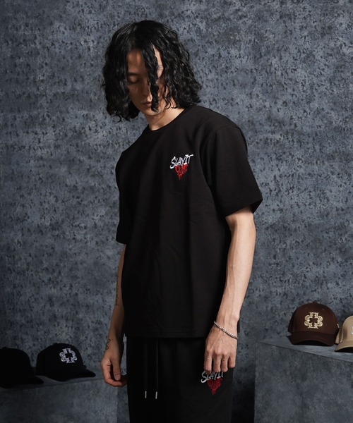 tシャツ 「セットアップ可能」ミニ裏毛 ワンポイントハート Tシャツ