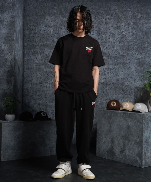 tシャツ 「セットアップ可能」ミニ裏毛 ワンポイントハート Tシャツ