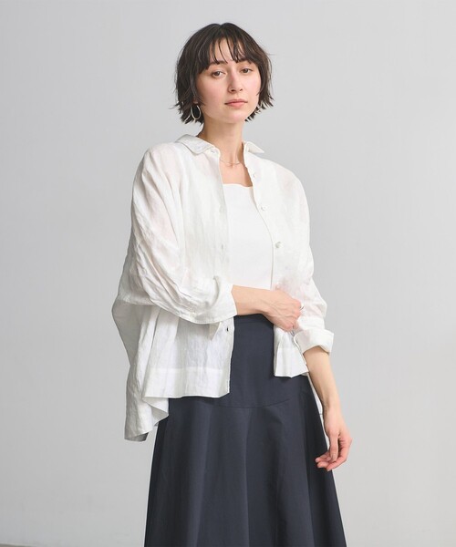新品未使用✨UNITED ARROWS リネンシャツ LIBECO リネン オープンカラー シャツ（シャツ/ブラウス）｜UNITED