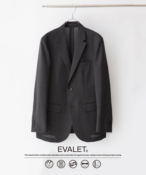 ジャケット テーラードジャケット ”吸汗＆速乾機能” EVALET メッシュ 2ボタン ジャケット メンズ レディースの画像