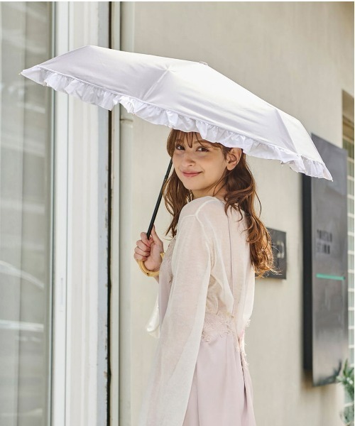 ゆいな折りたたみ日傘 ホワイト チュチュアンナ（tutuanna） 日傘 折りたたみ傘 折り畳み 晴雨兼用