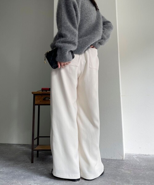 「fredy emue」 イージーパンツ 38 チャコールグレー レディース_画像8