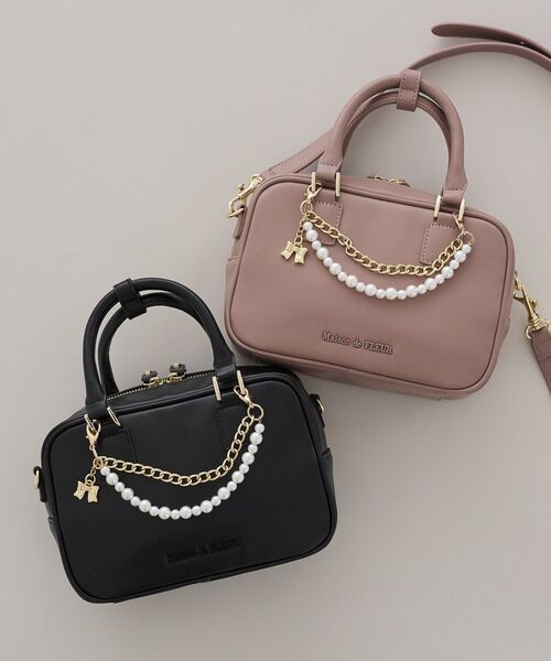 大島紬様オーダーページ♡ジョリーフルール♡ボストンバッグ Maison de FLEUR（メゾンドフルール） ハンドバッグ チャーム付き