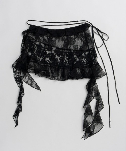 PRANK PROJECT Lace Wrap SkirtブラックFサイズ新品 PRANK PROJECT（プランクプロジェクト） スカート レースラップ