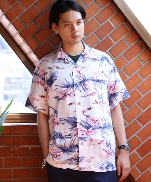 「8(eight)」 「hawaiian 」半袖シャツ LARGE ブルー メンズ_画像3