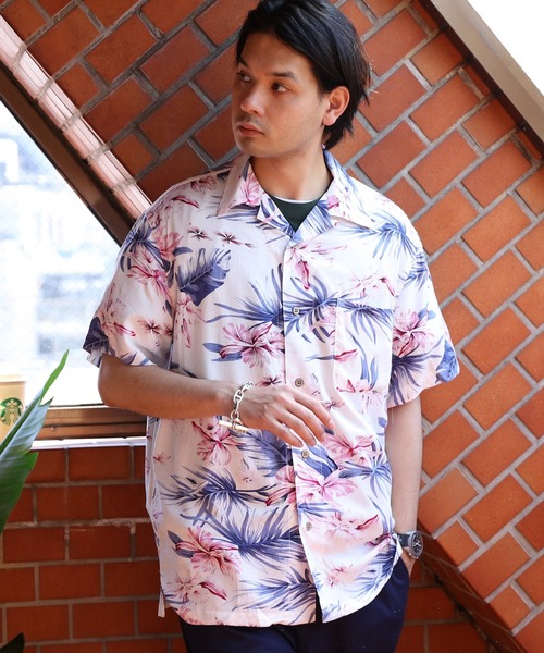 「8(eight)」 「hawaiian 」半袖シャツ LARGE ブルー メンズ_画像4