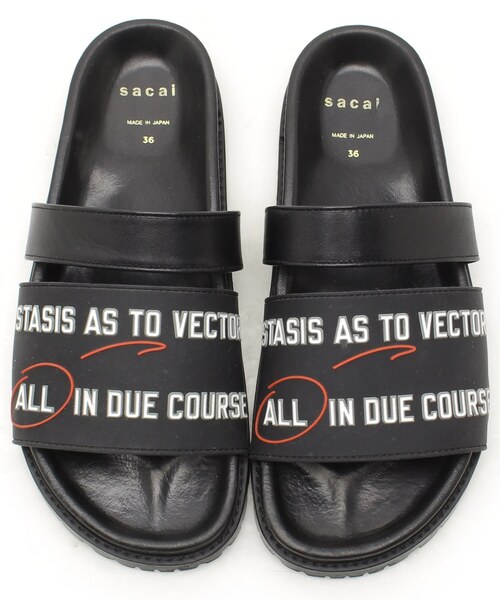sacai（サカイ） フラットサンダル 36 ブラック レディース : ZOZOTOWN