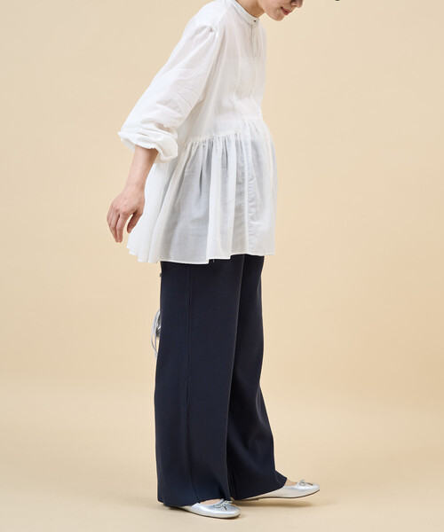 マタニティ 限定展開　「産前・産後対応」オーガニックコットン マタニティ セルフカット リブパンツの画像
