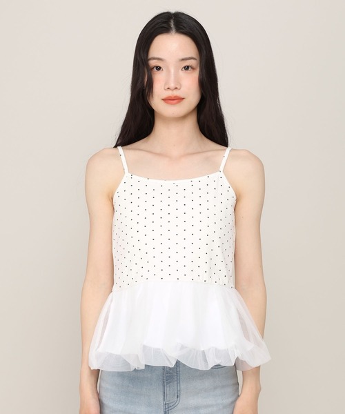 Heather（ヘザー） アンサンブル バルーンヘムドットカーディガン2P 