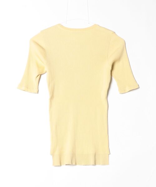 AURAALEE GIZA HIGH GAUGE RIB KNIT イエロー AURALEE（オーラリー） GIZA HIGH GAUGE RIB KNIT TEE 1 イエロー