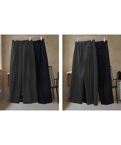 「chuclla」 スラックス L ダークグレー レディース_画像2