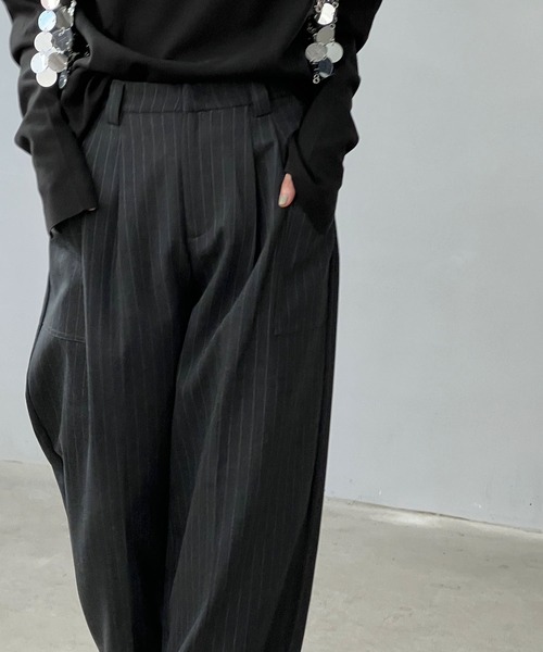 「chuclla」 スラックス L ダークグレー レディース_画像8