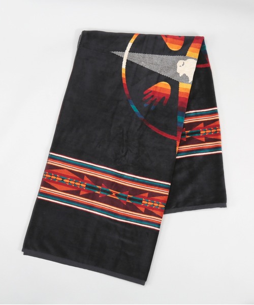 【新品】ペンドルトン PENDLETON バスタオル ブランケット ブラック 1 PENDLETON ブランケット Pendleton OVERSIZED JACQUARD BATH