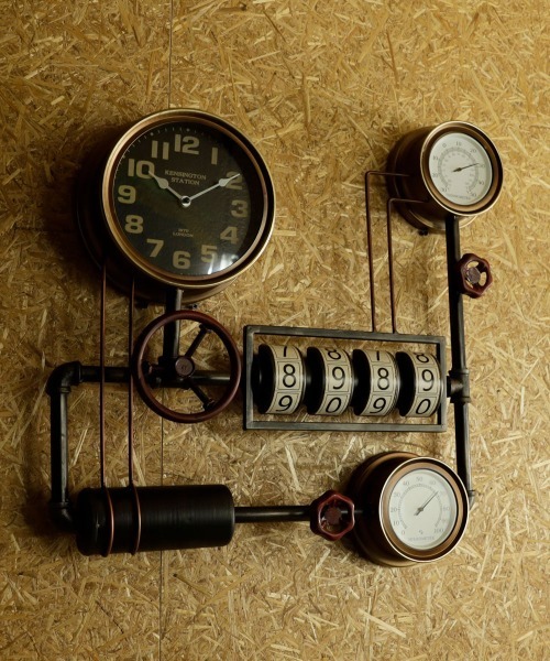 entre square 時計 Steampunk/ウォールクロック with ダイアル