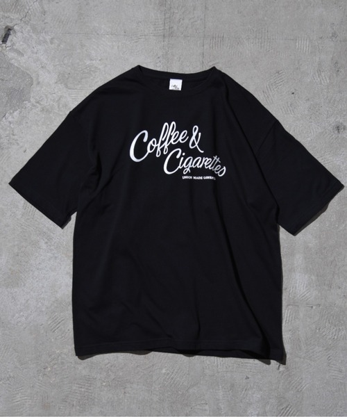 Coffee & Cigarettes tシャツ 1-オリジナル レター ワイド
