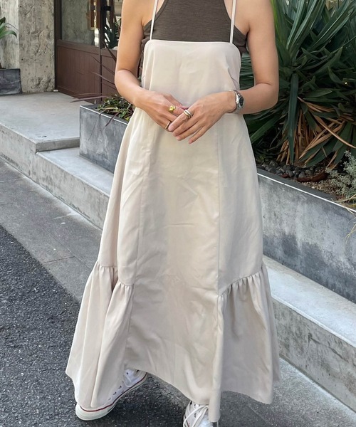 ワンピース バックリボンサイドティアードキャミワンピース : ZOZOTOWN