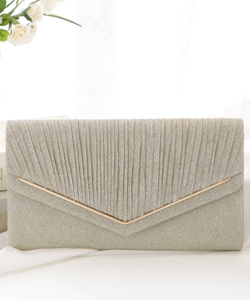 希少ꕥBVLGARI レオーニ クラッチバッグ メタリック系 パーティーバッグ 刺繍レースクラッチパーティーバッグ｜パーティーバッグ