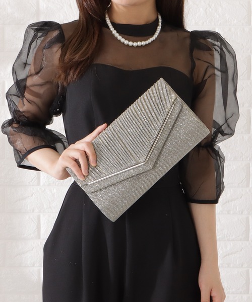バッグ luxury lover Lace Ladies クラッチバッグ パーティーバッグ メタリックパーツ