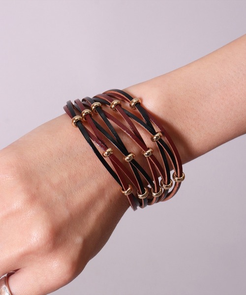 BAYBLO ブレスレット (EL)「ユニセックス」「本革」5連見え バイカラー