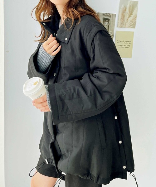 GeeRA ダウンコート ダウンジャケット スタンドカラーマルチウェイ