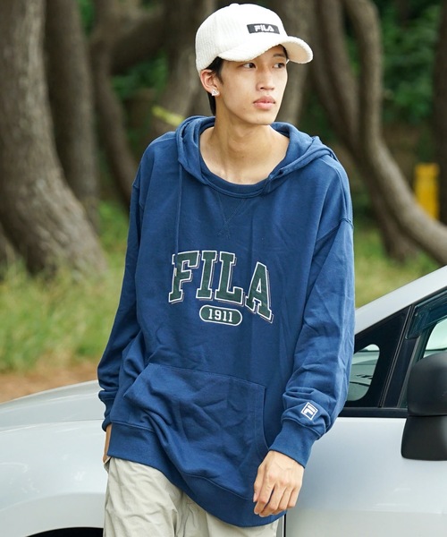FILA（フィラ） パーカー 「FILA/フィラ」カレッジワッペン ビッグ