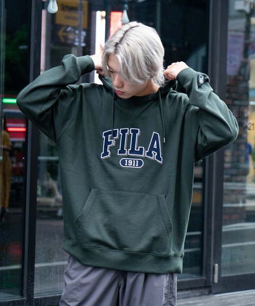 FILA（フィラ） パーカー 「FILA/フィラ」カレッジワッペン ビッグ