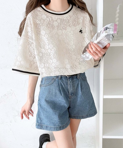 classicalelf（クラシカルエルフ） tシャツ 上品レース×スポーティMIX